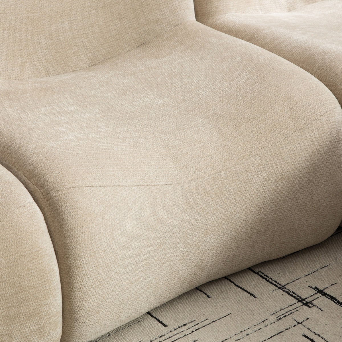 Canapé modulaire chenille kaki clair 2 places