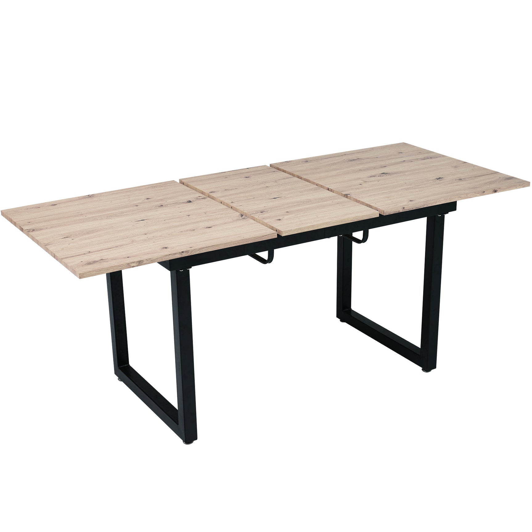 Retro dining table Extensible industrial style in wood - Whalen