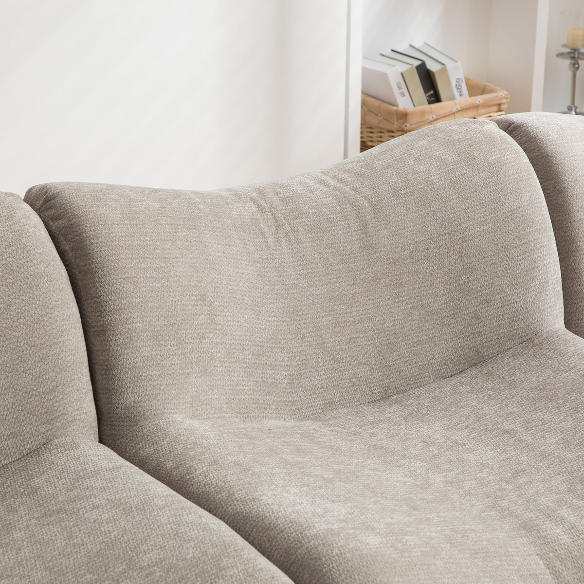 2-Sitzer-Schlafsofa aus dunkelgrauem Stoff mit Seitentaschen, modernes Schlafsofa