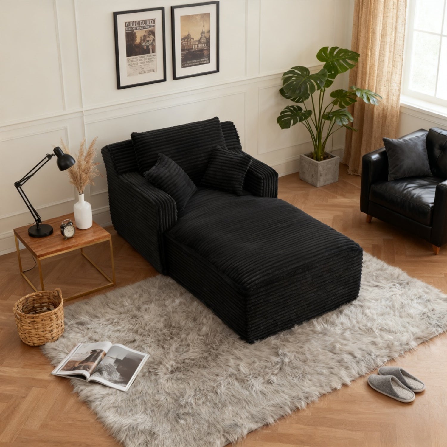 2-seater sofa in beige fabric Scandinavian style - AHBARM