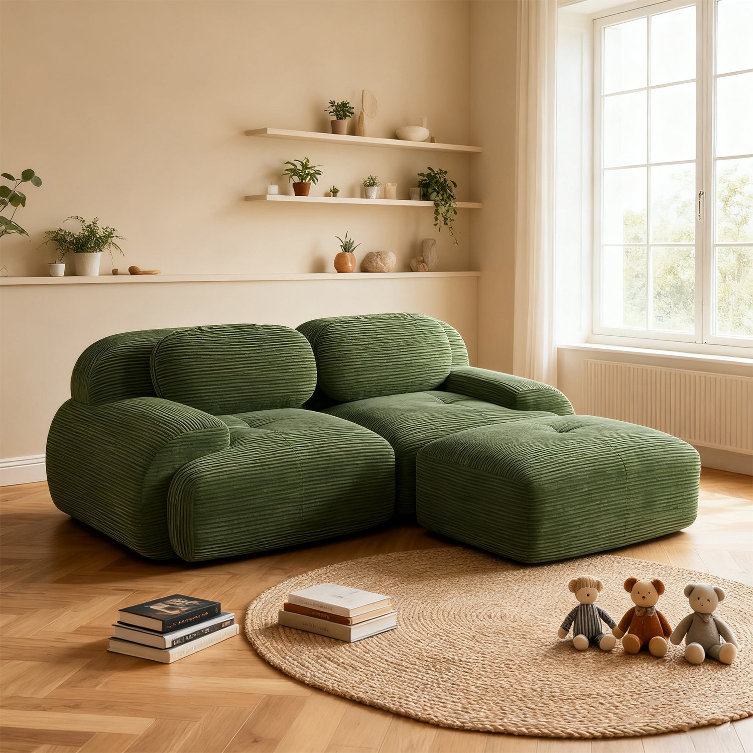 2-Sitzer-Schlafsofa aus dunkelgrauem Stoff mit Seitentaschen, modernes Schlafsofa