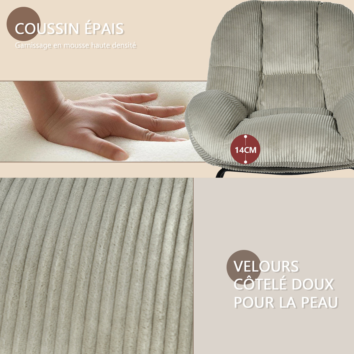 Adjustable Ergonomic Office Armchair Pivoting with fabric armrests white loop - Thomasina