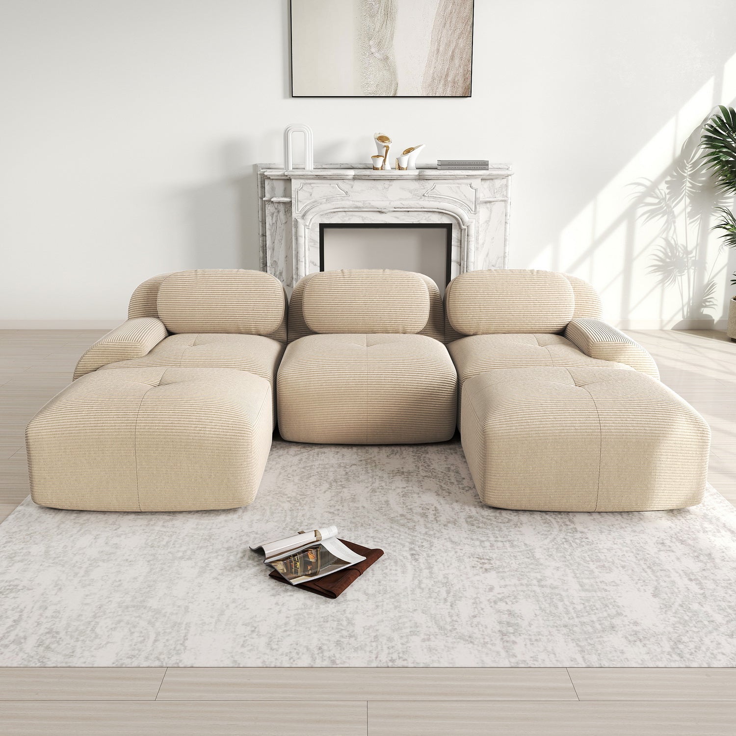 2-seater sofa bed in dark gray fabric with side pockets, modern convertible sofa