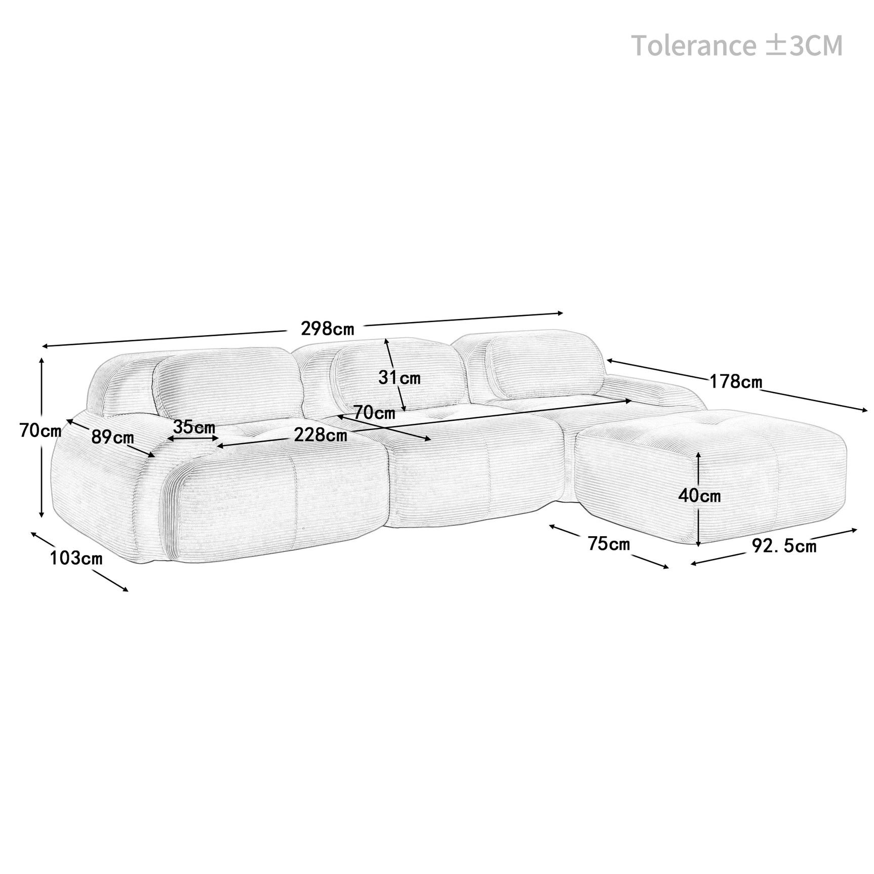 2-Sitzer-Schlafsofa aus dunkelgrauem Stoff mit Seitentaschen, modernes Schlafsofa