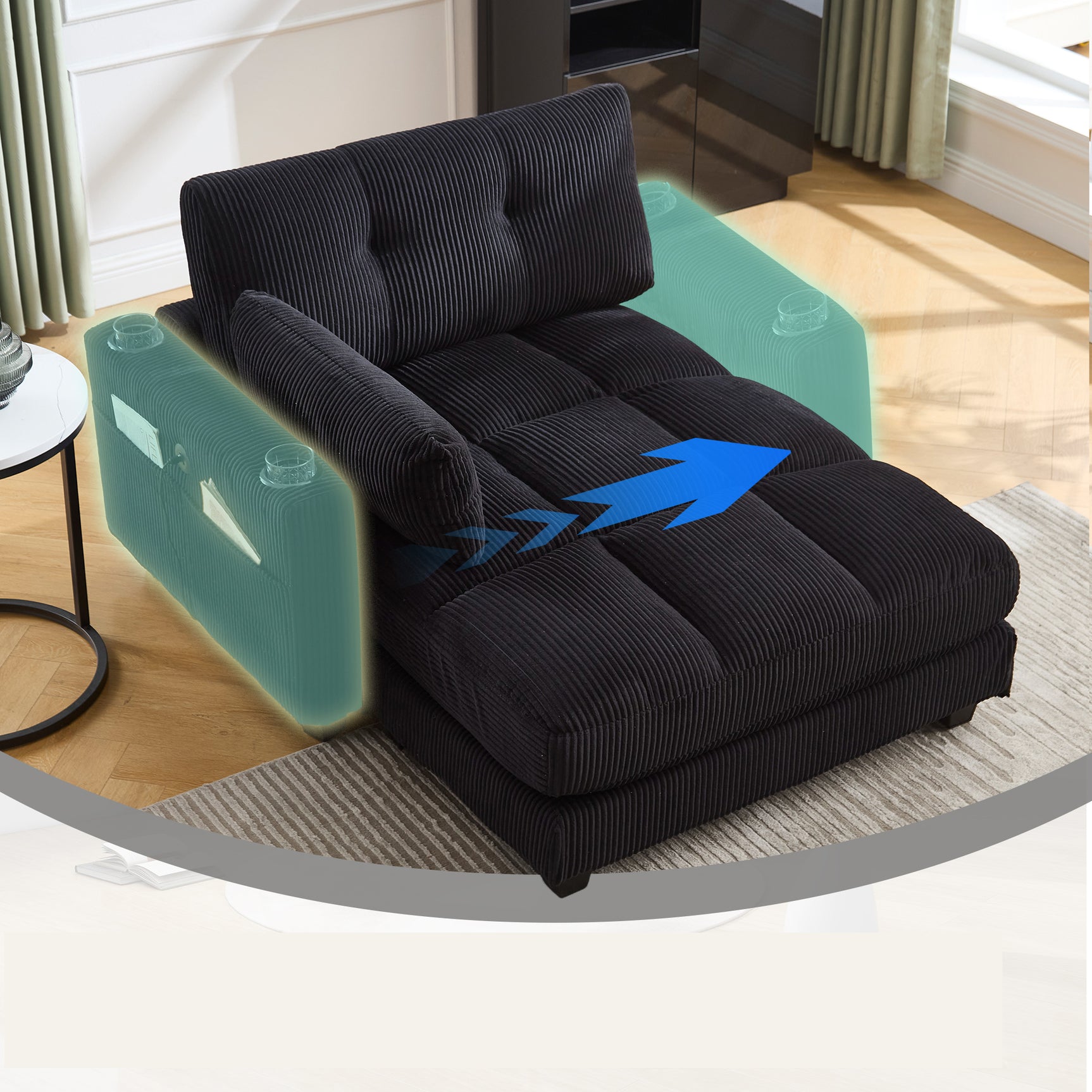 2-seater sofa in beige fabric Scandinavian style - AHBARM