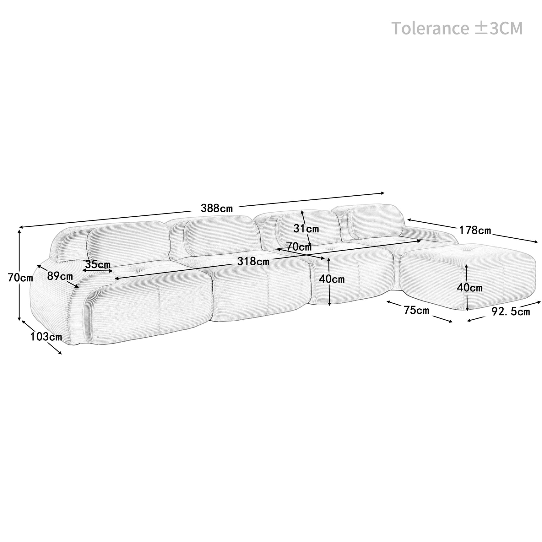 2-Sitzer-Schlafsofa aus dunkelgrauem Stoff mit Seitentaschen, modernes Schlafsofa