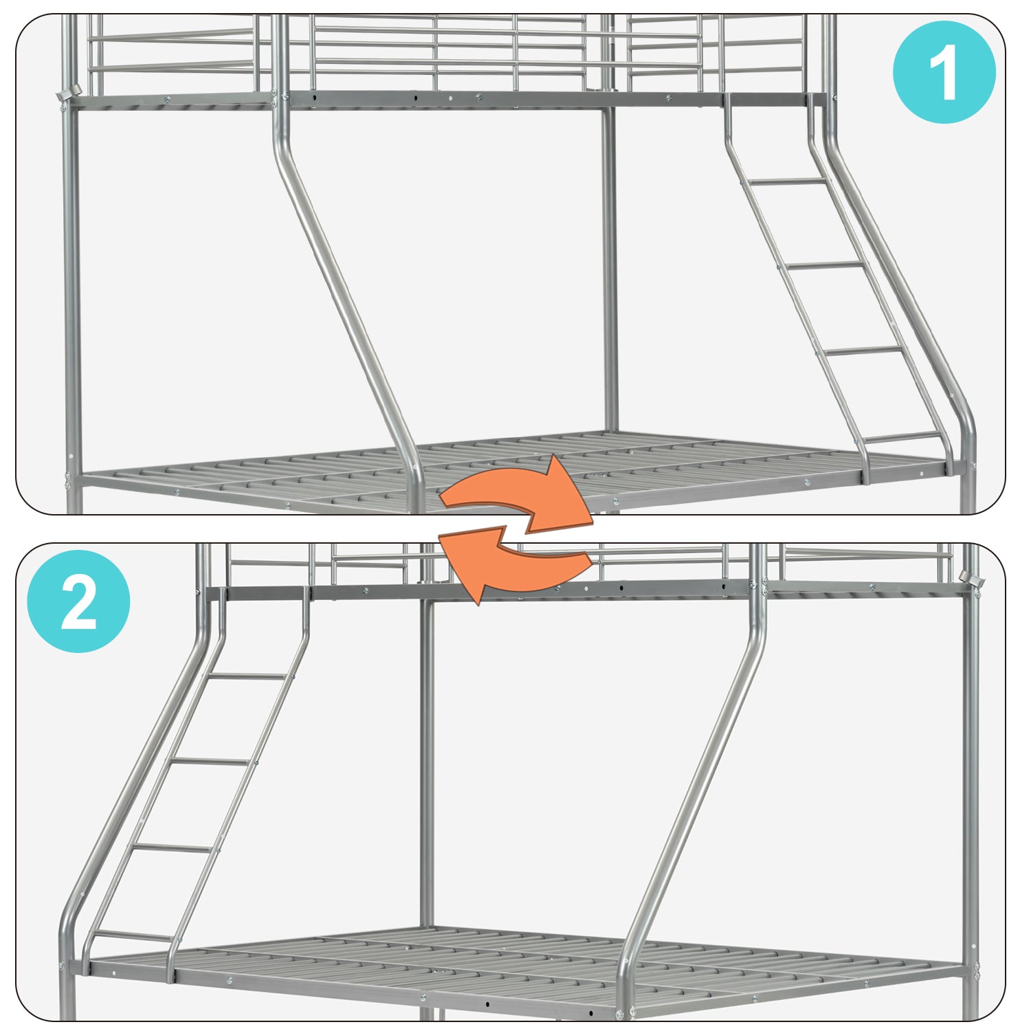 Bühne Bett 3 Sitze und 2 Stock