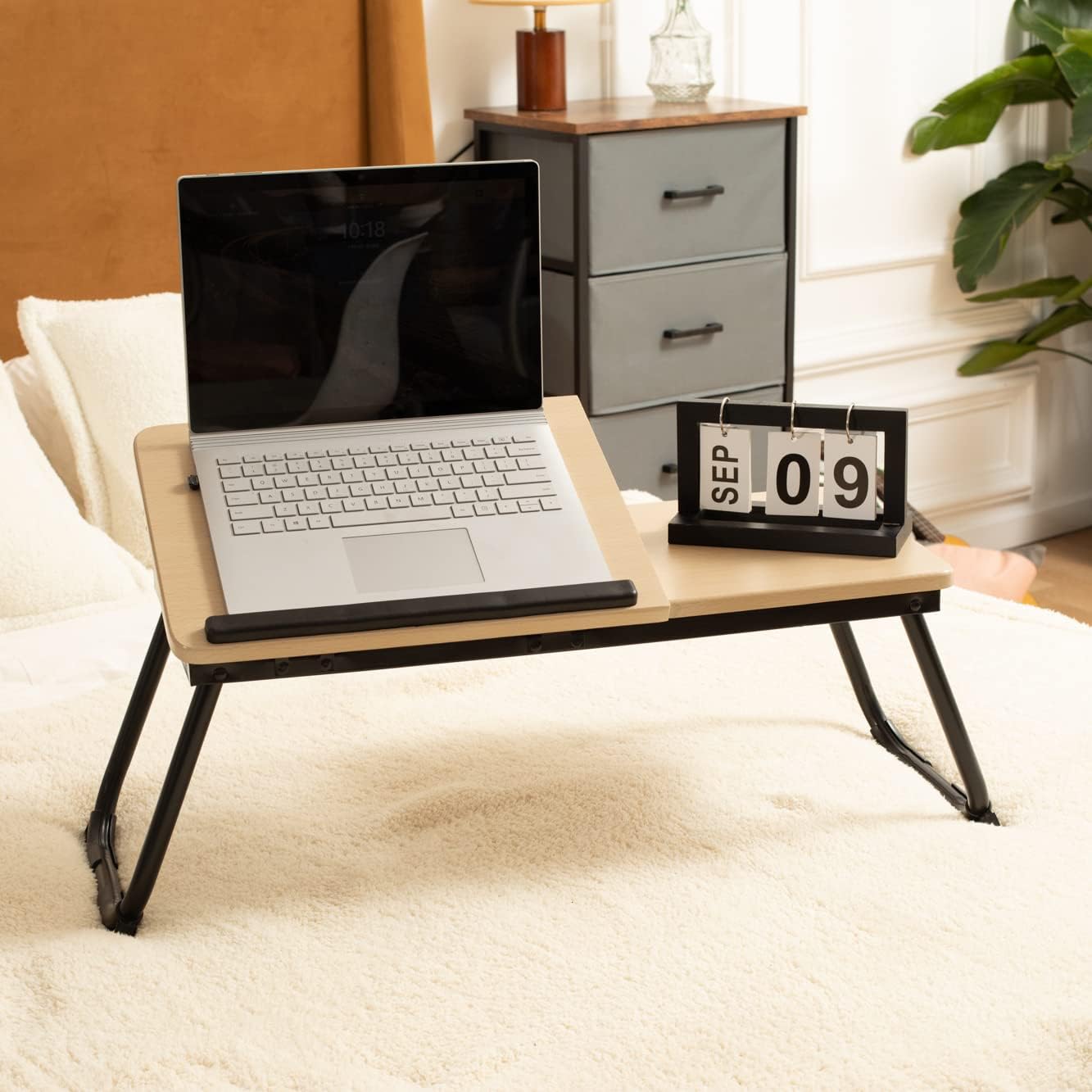 Bedy/Bedy table PC foldable in wood and black metal - granny
