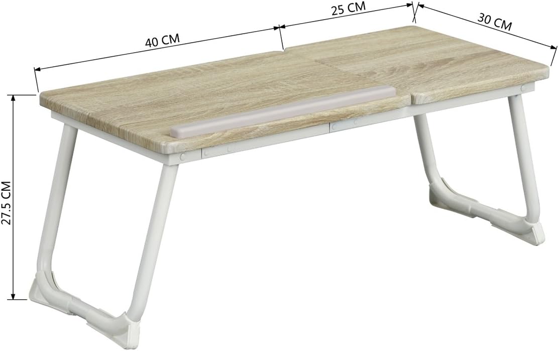 Schlafzimmer/Bedy Tisch PC in Holz und weißem Metall falten - Oma
