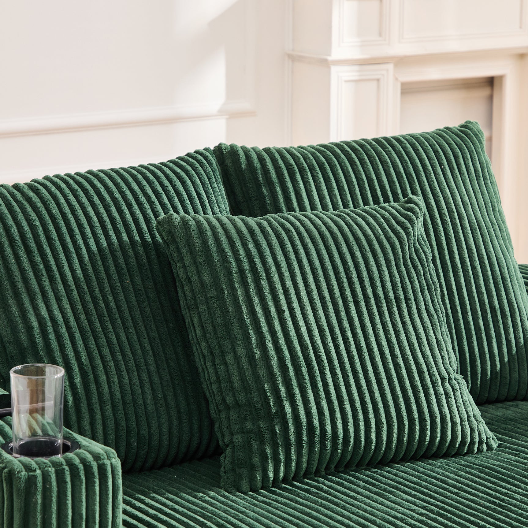 2-seater sofa in beige fabric Scandinavian style - AHBARM