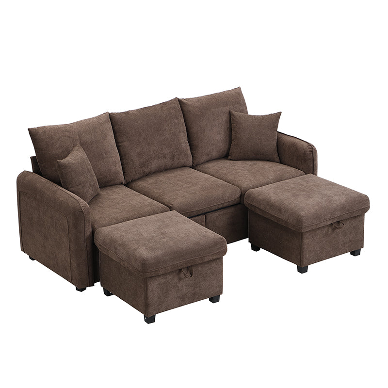 2-seater sofa in beige fabric Scandinavian style - AHBARM