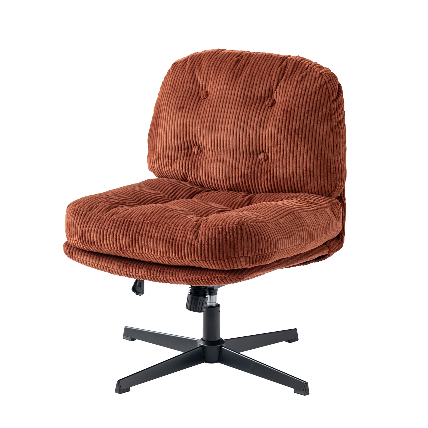 Fauteuil lounge pivotant et réglable en en velours côtelé brique - ALINTONEX
