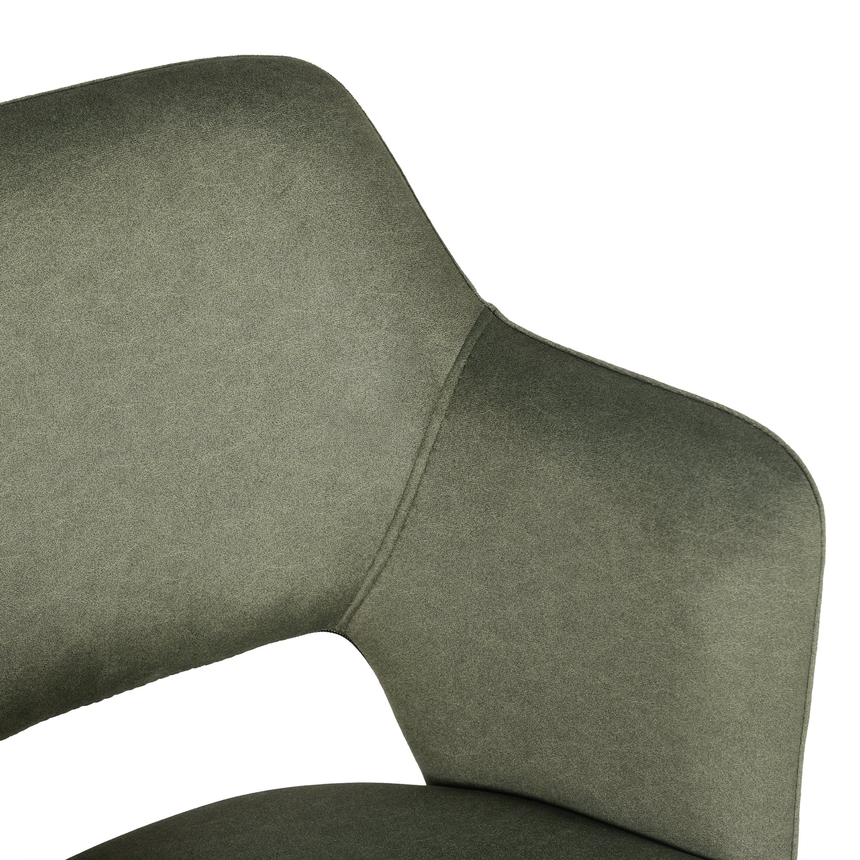Lot de 4 chaises de salle à manger scandinaves avec accoudoirs en tissu résistant aux animaux et assise rembourré, vert - AKANJI CC