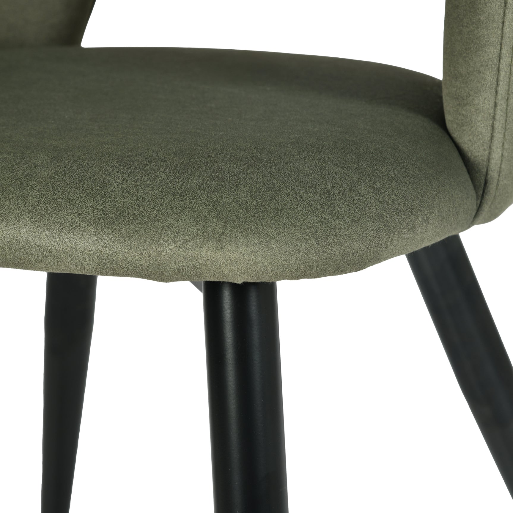 Lot de 4 chaises de salle à manger scandinaves avec accoudoirs en tissu résistant aux animaux et assise rembourré, vert - AKANJI CC