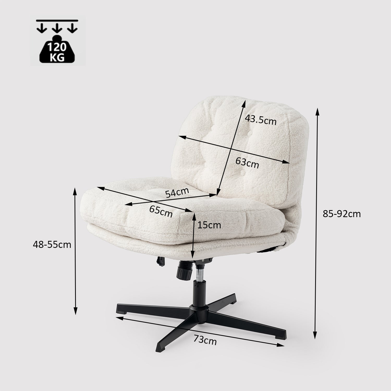 Pivoting lounge chair adjustable in white ribbed velvet - Alintonex