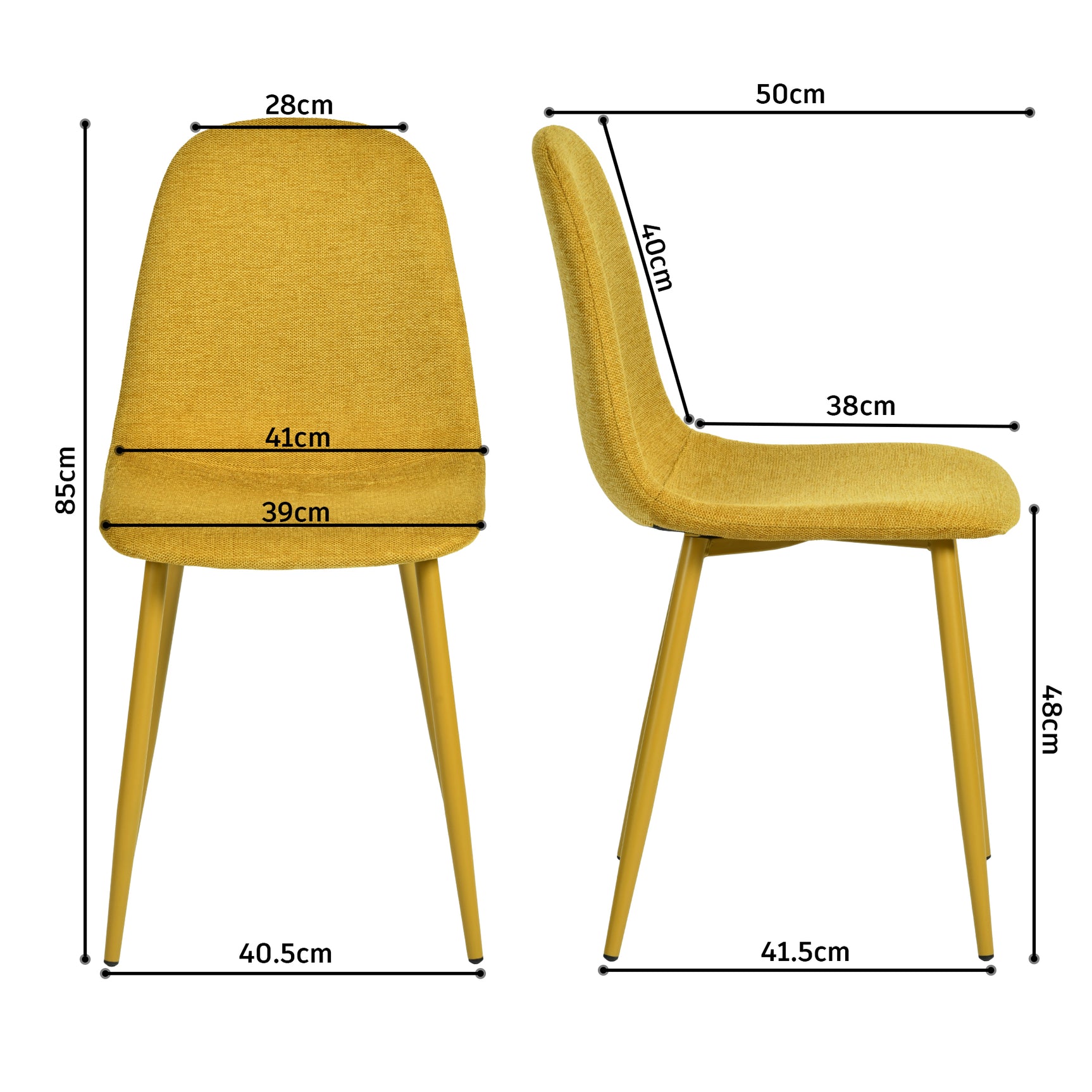 Set of 4 industrial dining chairs in suede - Charlton