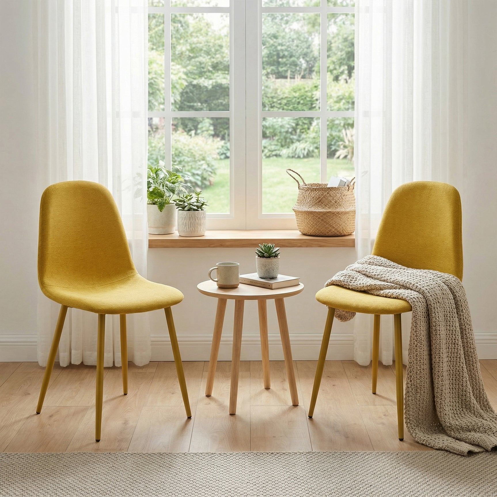 Set of 4 industrial dining chairs in suede - Charlton