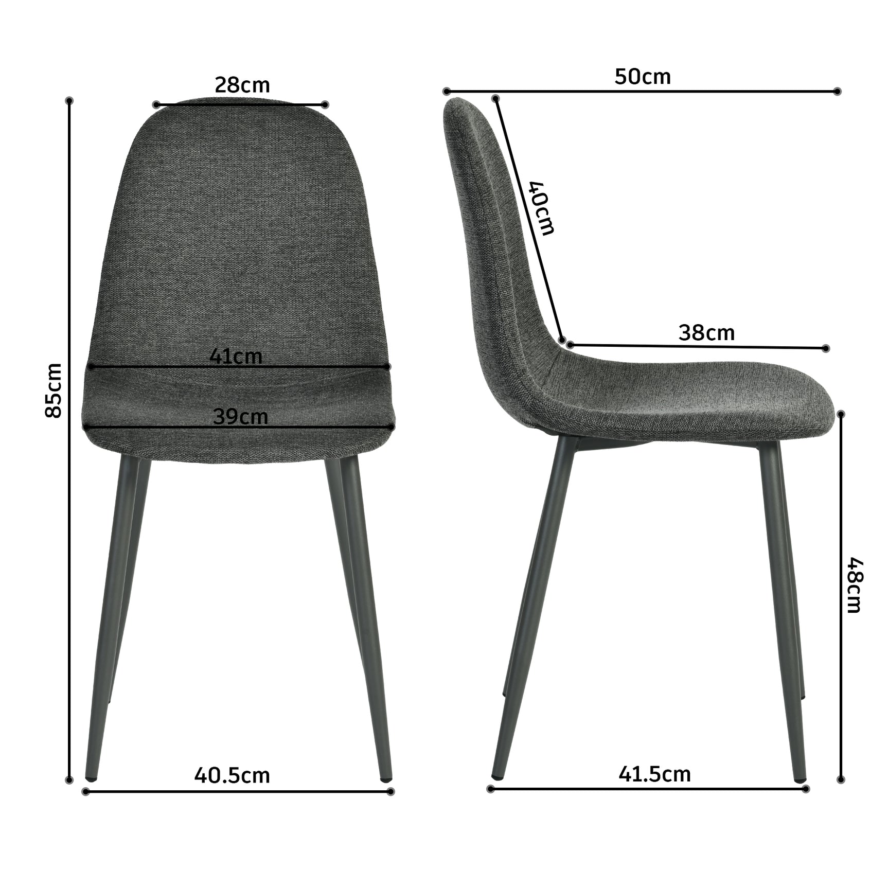Set von 4 industriellen Speisestühlen in Wildleder - Charlton