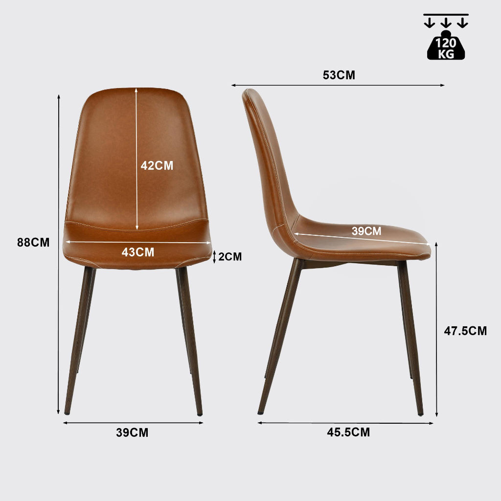 Ensemble table à manger extensible noire avec 4 chaises de salle à manger en PU, style scandinave