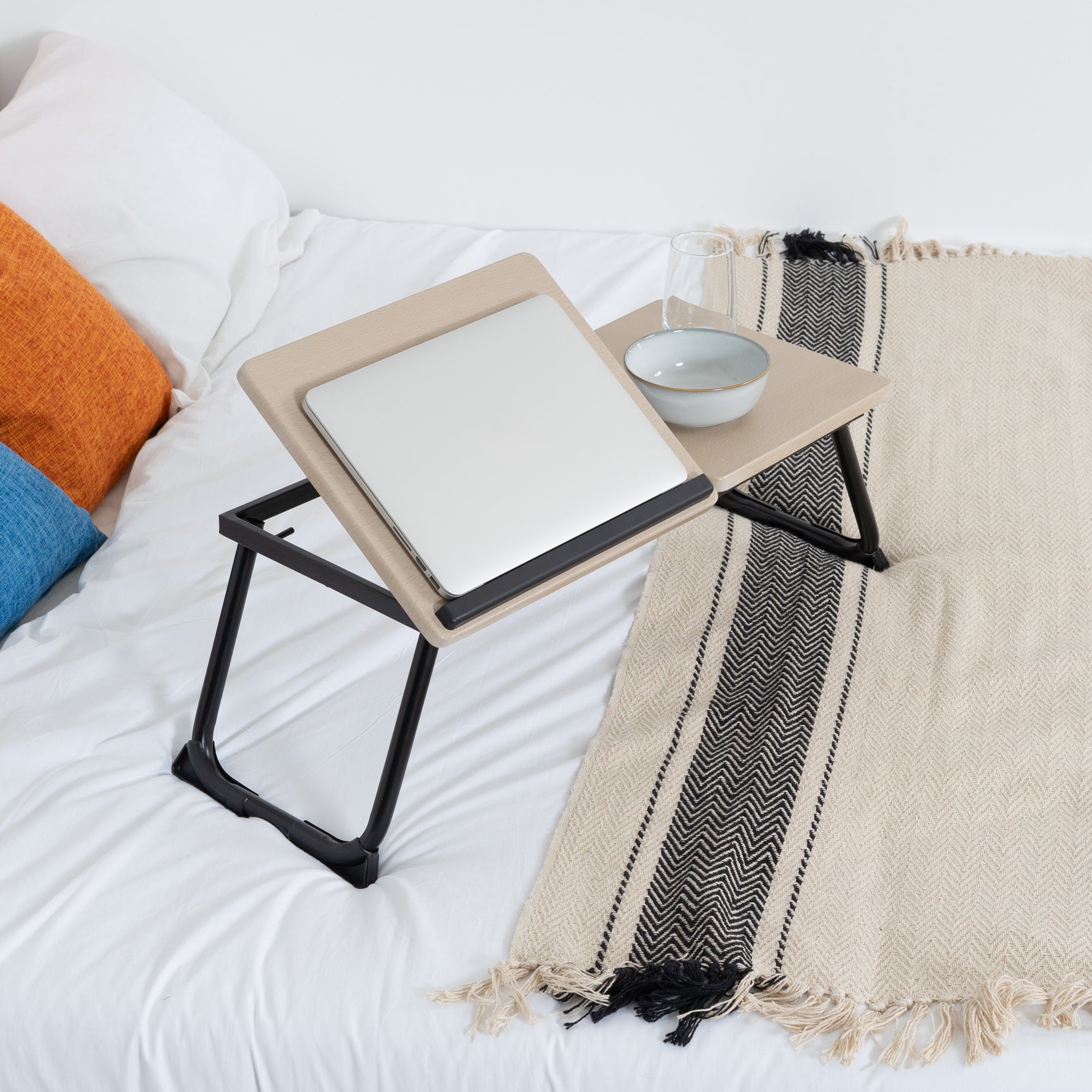 Bedy/Bedy table PC foldable in wood and black metal - granny