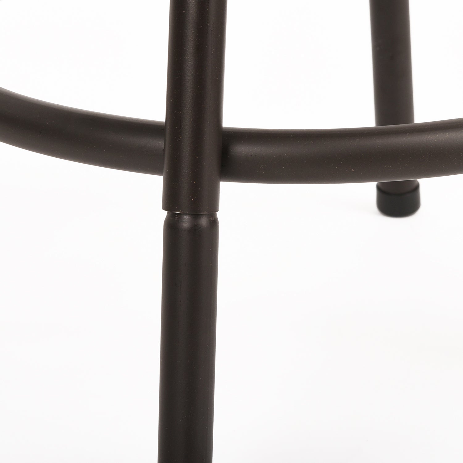 Set of 6 swivel industrial bar stools with brown fabric backrest - Hailey 24
