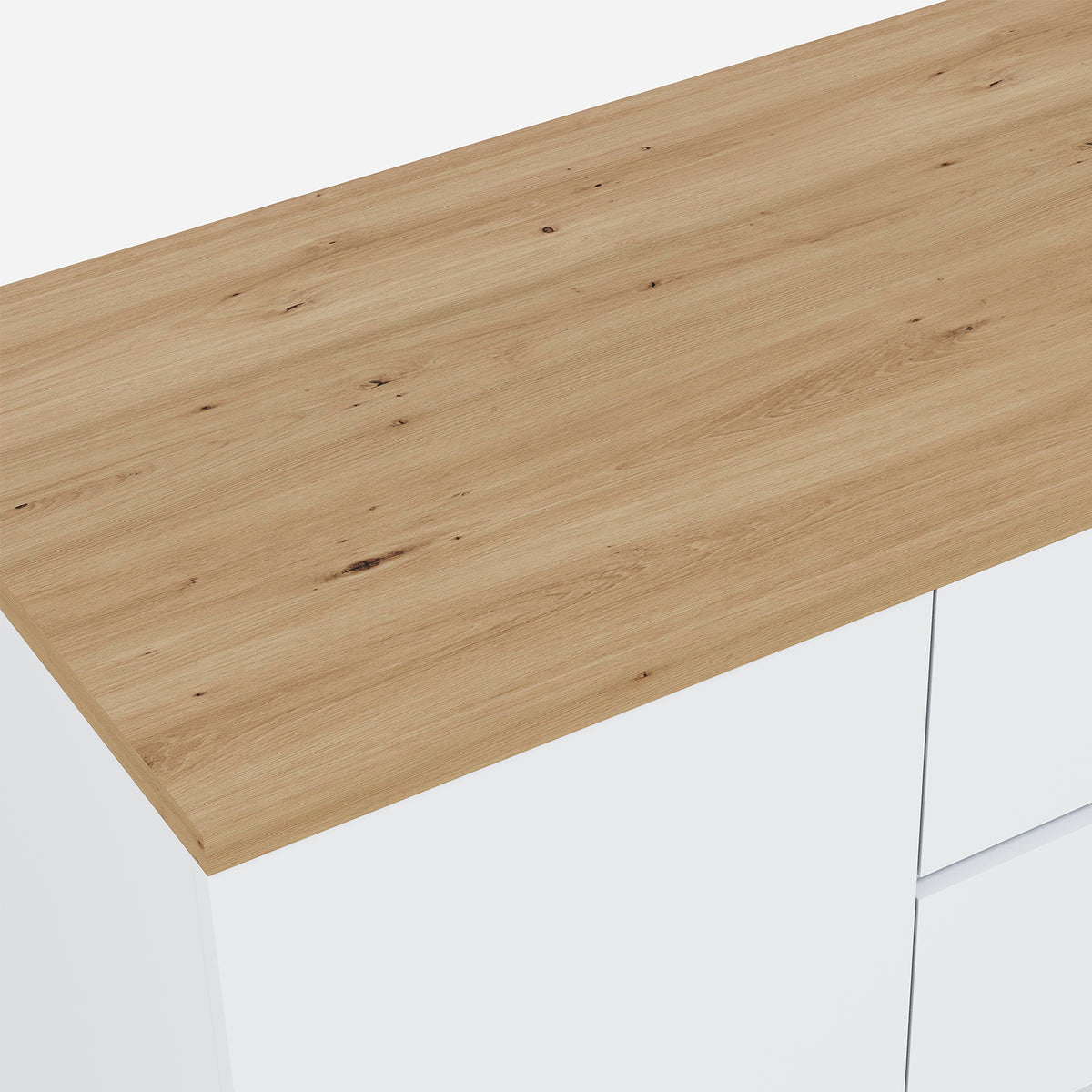 Bureau pivotant multifonctionnel en MDF blanc et chêne