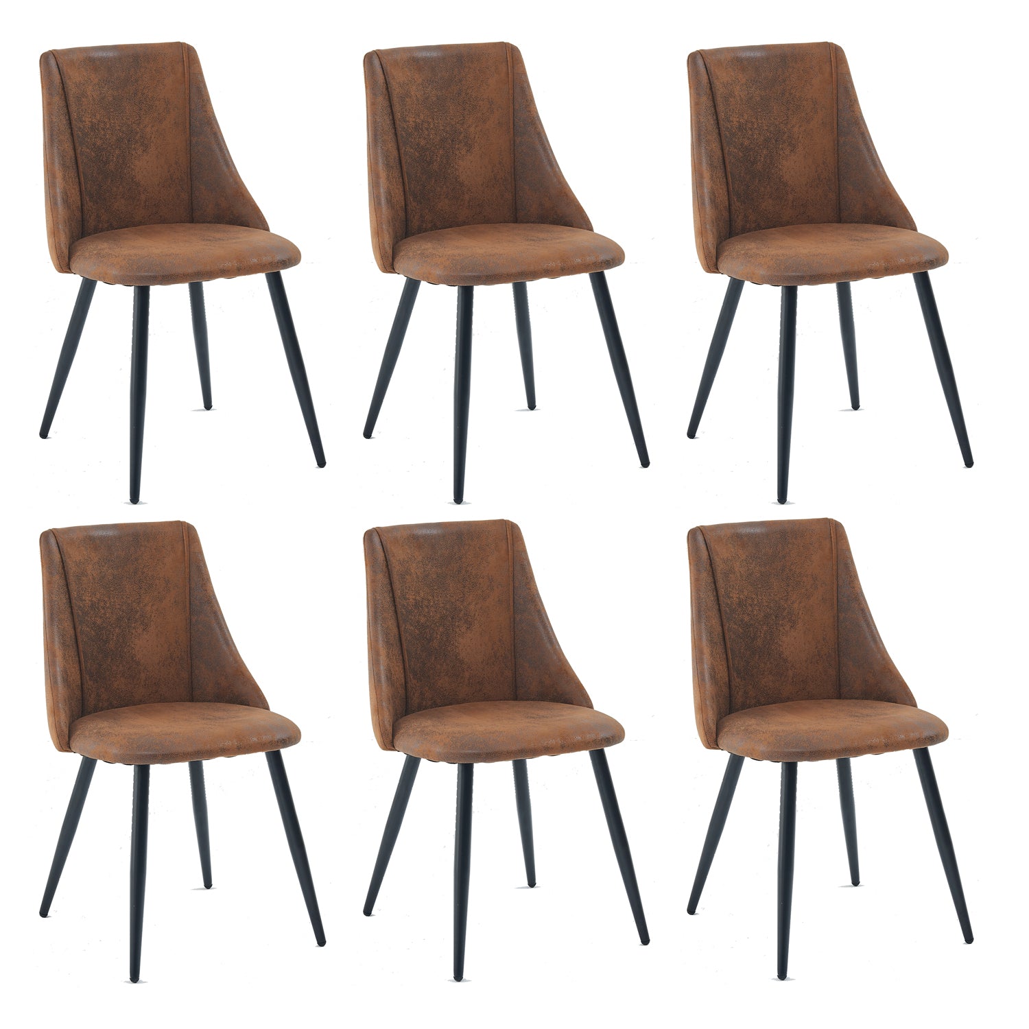 Set von 6 industriellen Esstühle im Wildleder - SMEG