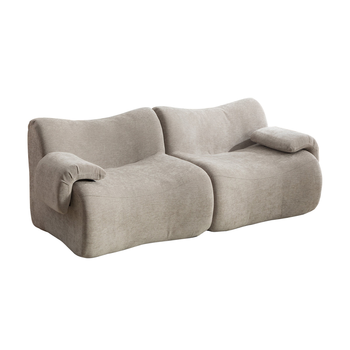 2-Sitzer-Schlafsofa aus dunkelgrauem Stoff mit Seitentaschen, modernes Schlafsofa
