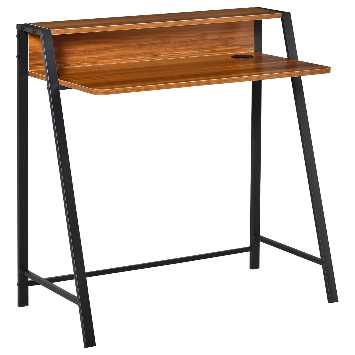 Bureau compact en MDF, coloris noyer
