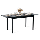 Table de salle à manger extensible industrielle pour 4 à 6 personnes en bois MDF noir - BARI