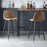 Lot de 4 tabourets de bar industriels avec dossier en suédine - CHARLTON BAR