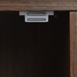 Sideboard exclusif 120x38x76,5 cm à 3 portes en placage de bois massif, griffes dorées et pieds en fer, idéal pour salon et salle à manger
