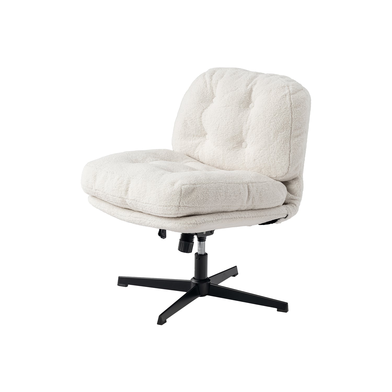 Pivoting lounge chair adjustable in white ribbed velvet - Alintonex