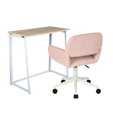 Ensemble bureau pliable et fauteuil de bureau en velours côtelé rose âââââââ€?ASCOLI & ROSS