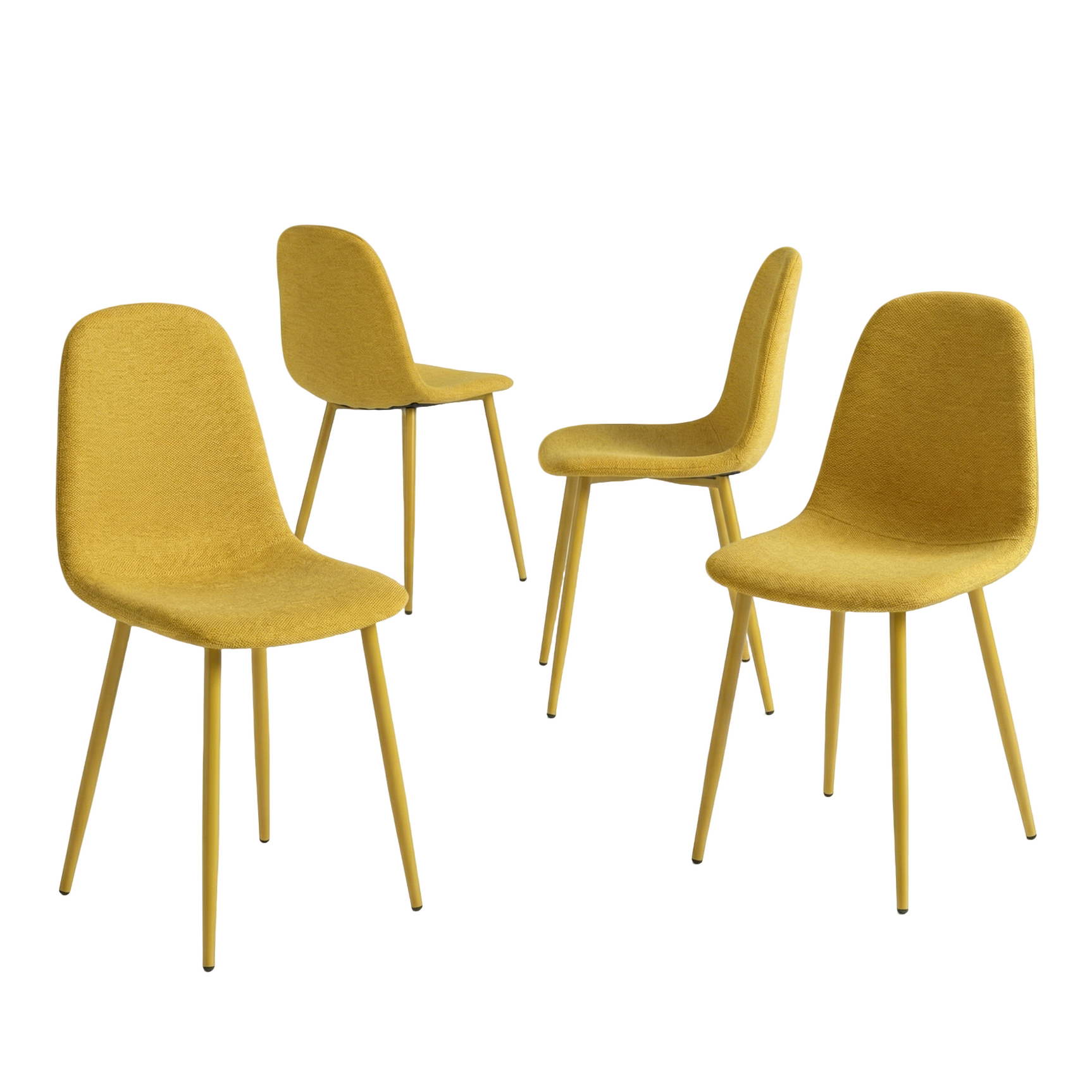 Set of 4 industrial dining chairs in suede - Charlton