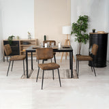 Round Table Table Table Table Timber Ø80 cm with 4 black velvet chairs, modern and comfortable style