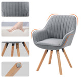 Set of 4 comfortable gray fabric dining room chairs with 360° swivel - CARSON FABRIC GRAY 4PCS