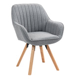 Bequemer Esszimmerstuhl aus grauem Stoff, 360° drehbar – CARSON FABRIC GREY