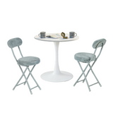 Round Table Table Table Table Timber Ø80 cm with 4 black velvet chairs, modern and comfortable style