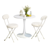 Round Table Table Table Table Timber Ø80 cm with 4 black velvet chairs, modern and comfortable style