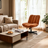 Fauteuil de relaxation réglable et pivotant avec accoudoirs et assise épaisse en chenille rouge - CONFOD