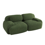 Ensemble de canapés avec accoudoirs incurvés et base antidérapante en tissu velours côtelé doux pour le salon, vert, siège 2