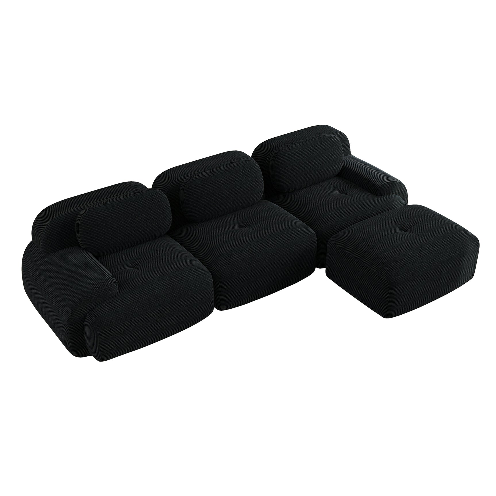 2-seater sofa bed in dark gray fabric with side pockets, modern convertible sofa