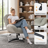Einstellbare ergonomische Büro -Sessel mit Stoff Armlehnen weiße Schleife - Thomasina