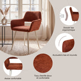Set of 2 Scandinavian dining room armchairs with beige fabric armrests - Cromwell