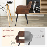 Ensemble table à manger extensible noire avec 4 fauteuils en suédine, style scandinave