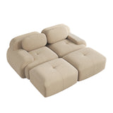 2-seater sofa bed in dark gray fabric with side pockets, modern convertible sofa