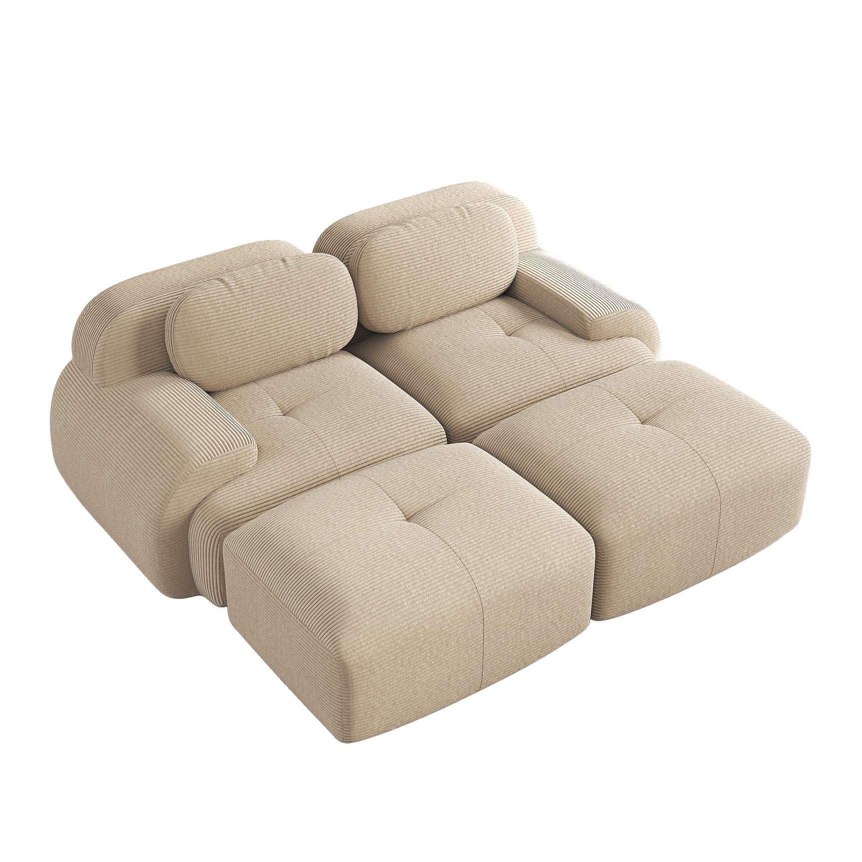 2-seater sofa bed in dark gray fabric with side pockets, modern convertible sofa
