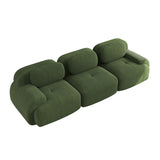 Ensemble de canapés avec accoudoirs incurvés et base antidérapante en tissu velours côtelé doux pour le salon, vert, siège 3