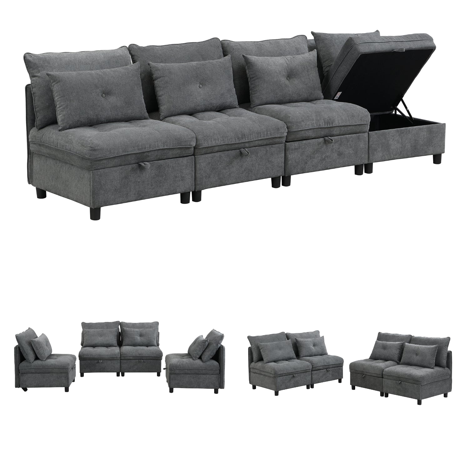 2-seater sofa in beige fabric Scandinavian style - AHBARM